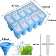 thumbnail image 2 of Molde de hielo 10 cavidades con base de hielo, pinza y entonnoir flexible, molde de hielo de silicona (azul), 2 of 5