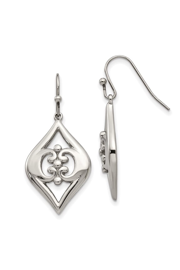 White Stainless Steel Earring Drop & Dangle Women'S 39 mm 17