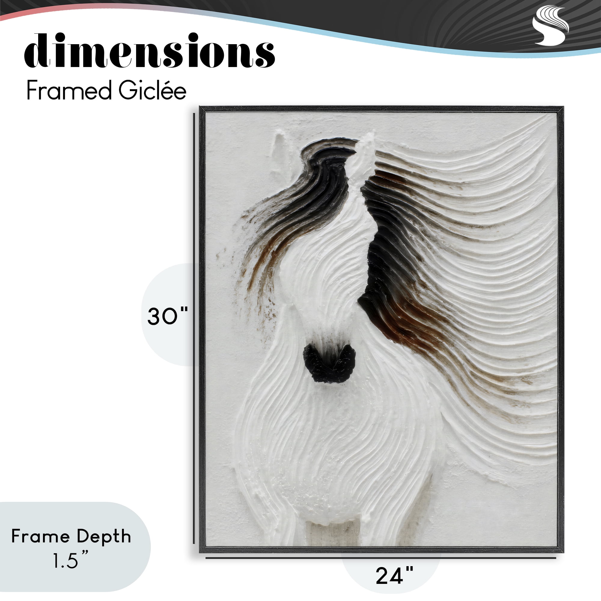 Stupell Industries Grooved Horse in Flowing Motion Black Framed Giclee Art, design by Ink Drop Loft