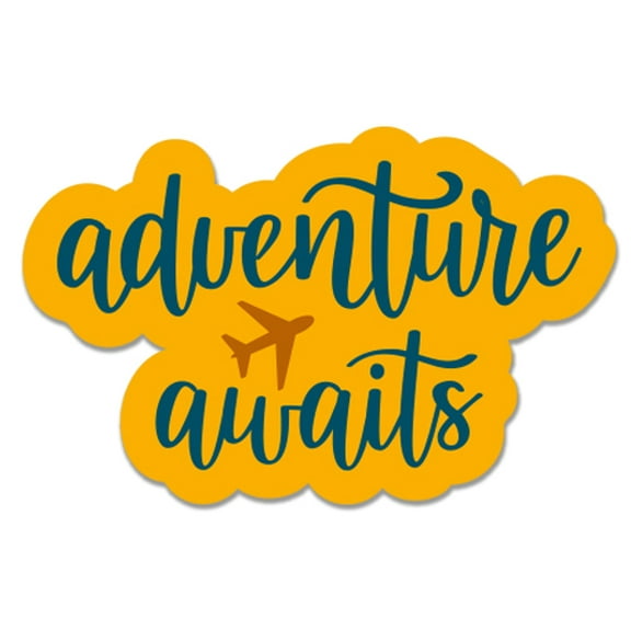 Adventure Awaits Orange - 3" Vinyl Sticker - For Car Laptop I-Pad Phone Helmet Hard Hat - Waterproof Decal