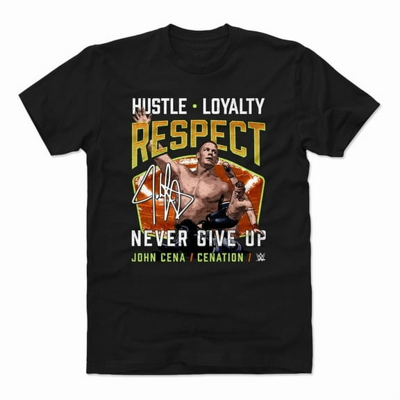 WWE John Cena Signature T-Shirt, Hustle, Loyalty, Respect – Never Give Up, For Wrestling Fan