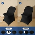 thumbnail image 4 of KUOGO 30 Pieces Polyester Stretch Folding Chair Covers for Universal Chair Protectors Removable and Washable for Wedding Party Catering and Banquet Events (Black), 4 of 10