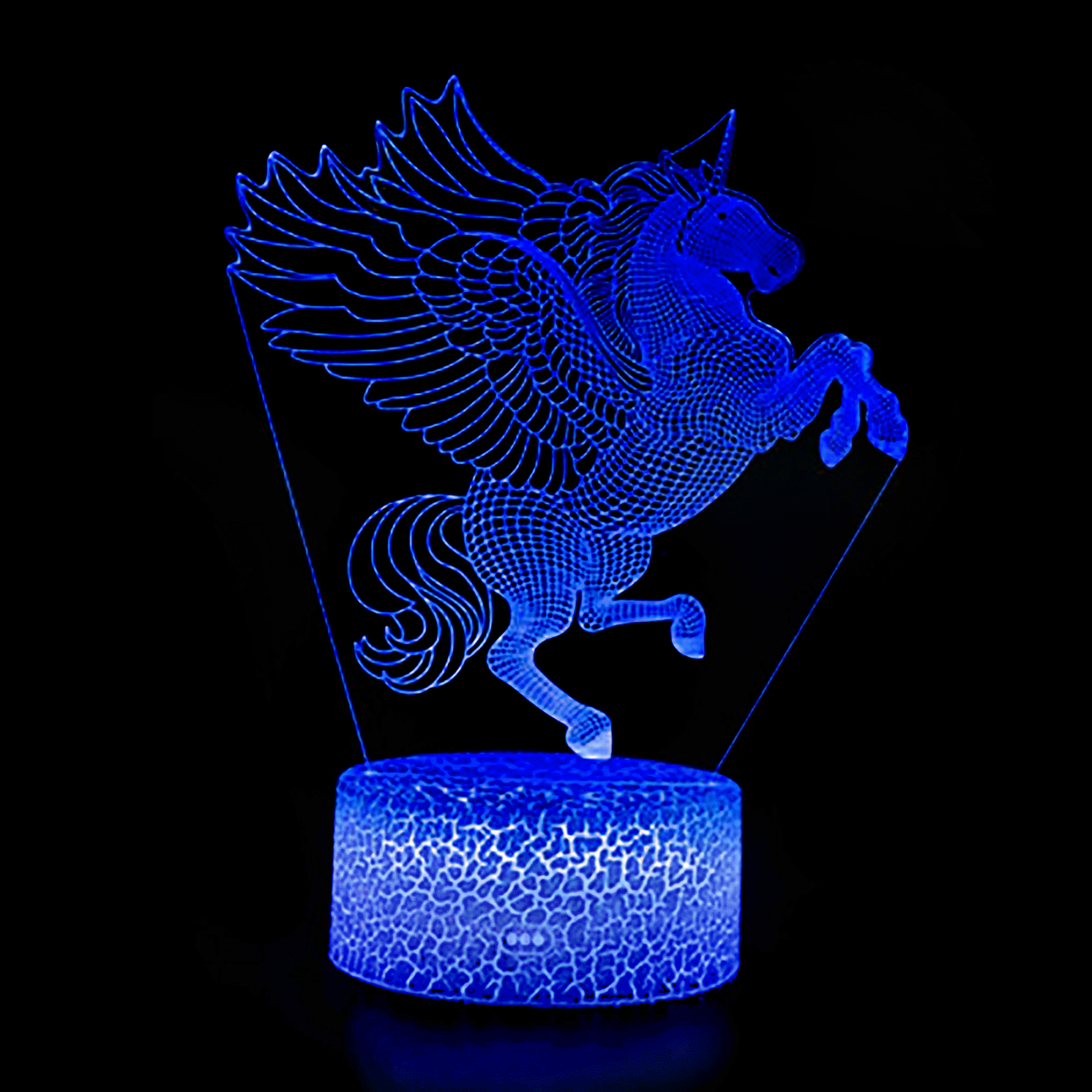 Details about   Circle Circle Unicorn 3D Optical Illusion Lamp 7 Colors Change Touch Button And 