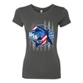thumbnail image 2 of Wild Bobby Great White Shark USA Since 1776 Women Slim Fit Junior Tee, 2 of 6