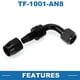 thumbnail image 5 of Adaptador de manguera reductor de flare para hombre Unique Bargains TF-1001-AN8 con conector de línea de combustible de 90° de aluminio con O-ring negro, 5 of 6