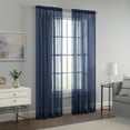 thumbnail image 6 of Eclipse Emina Crushed Sheer Voile Rod Pocket, Single Curtain Panel, 52"x 84", Navy, 6 of 8