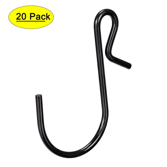 Uxcell 1.8 x 1 Inch Iron Black S Hanging Hooks for Hanging Plants Lights and Lanterns 20 Count