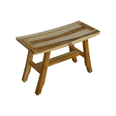 EcoDecors Satori 28" Teak Wood Shower Bench in EarthyTeak Finish