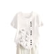 thumbnail image 1 of Camisetas de Manga Corta para las Mujeres Botón de Impresión Casual Cuello Redondo Camiseta Superior, Blusas para las Mujeres Casual, 1 of 4