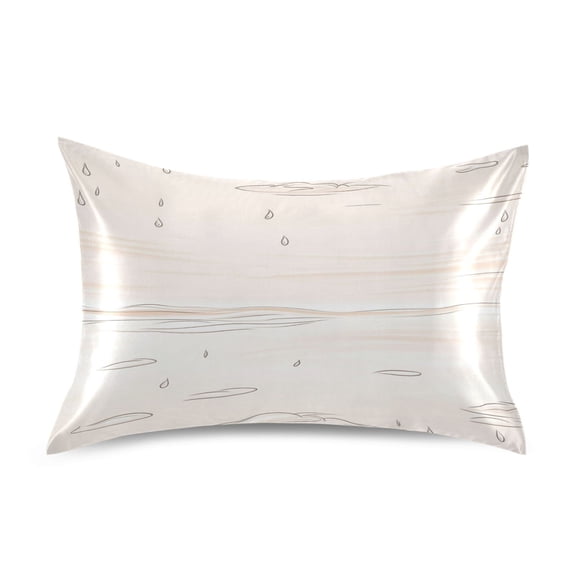 Ocean Waves and Rain Satin Pillowcase 20''x26'' Double-Sided Print Soft Wrinkle Resistant