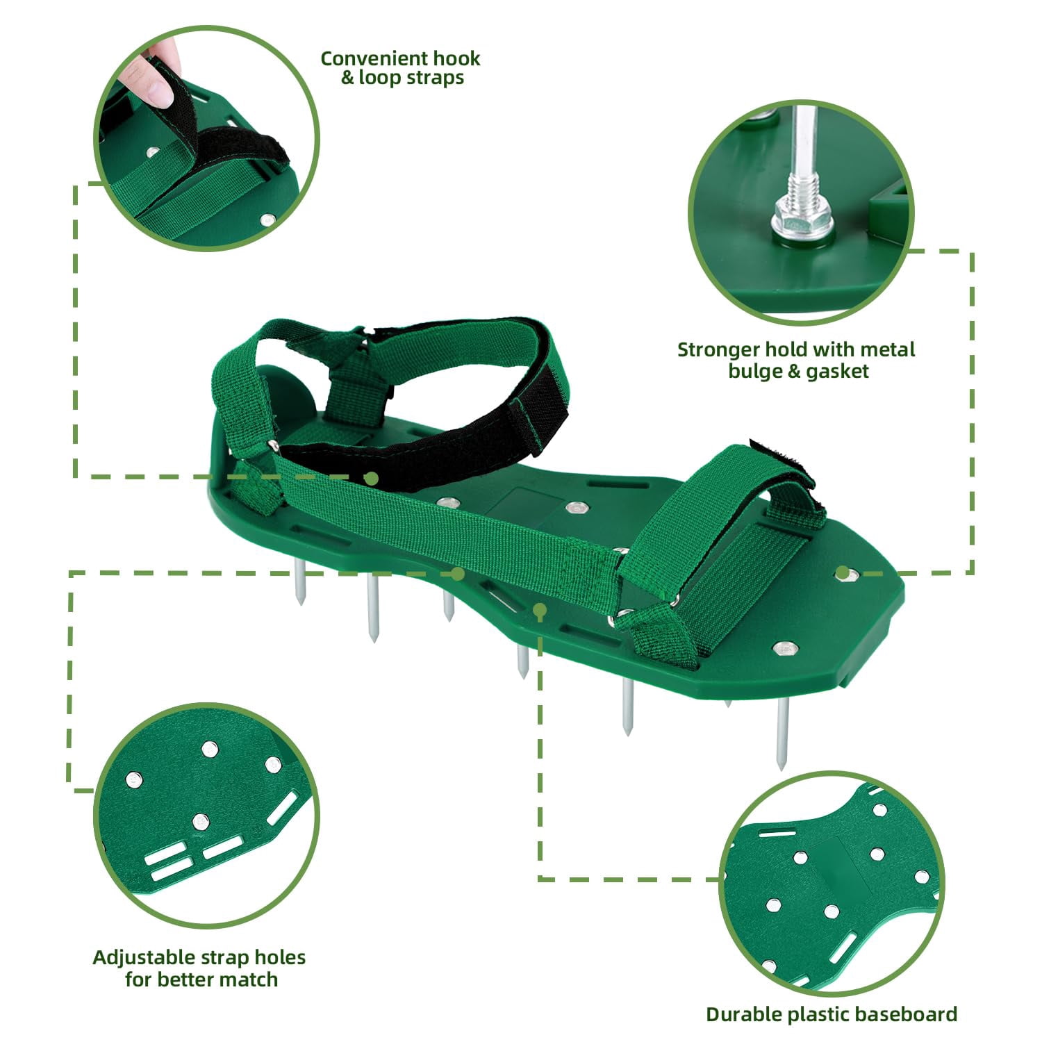 Lawn Aerator Shoes For Grass: Free-installation Aeration With Stainless Steel Shovel  Heavy Duty Spike Aerating Sandals Tool Yard Patio Garden