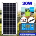 thumbnail image 2 of Panel solar flexible de 30 W, células solares para coche, caravana, barco, techo de casa, furgoneta, camping, batería solar, módulo controlador solar de 10 A, 2 of 8