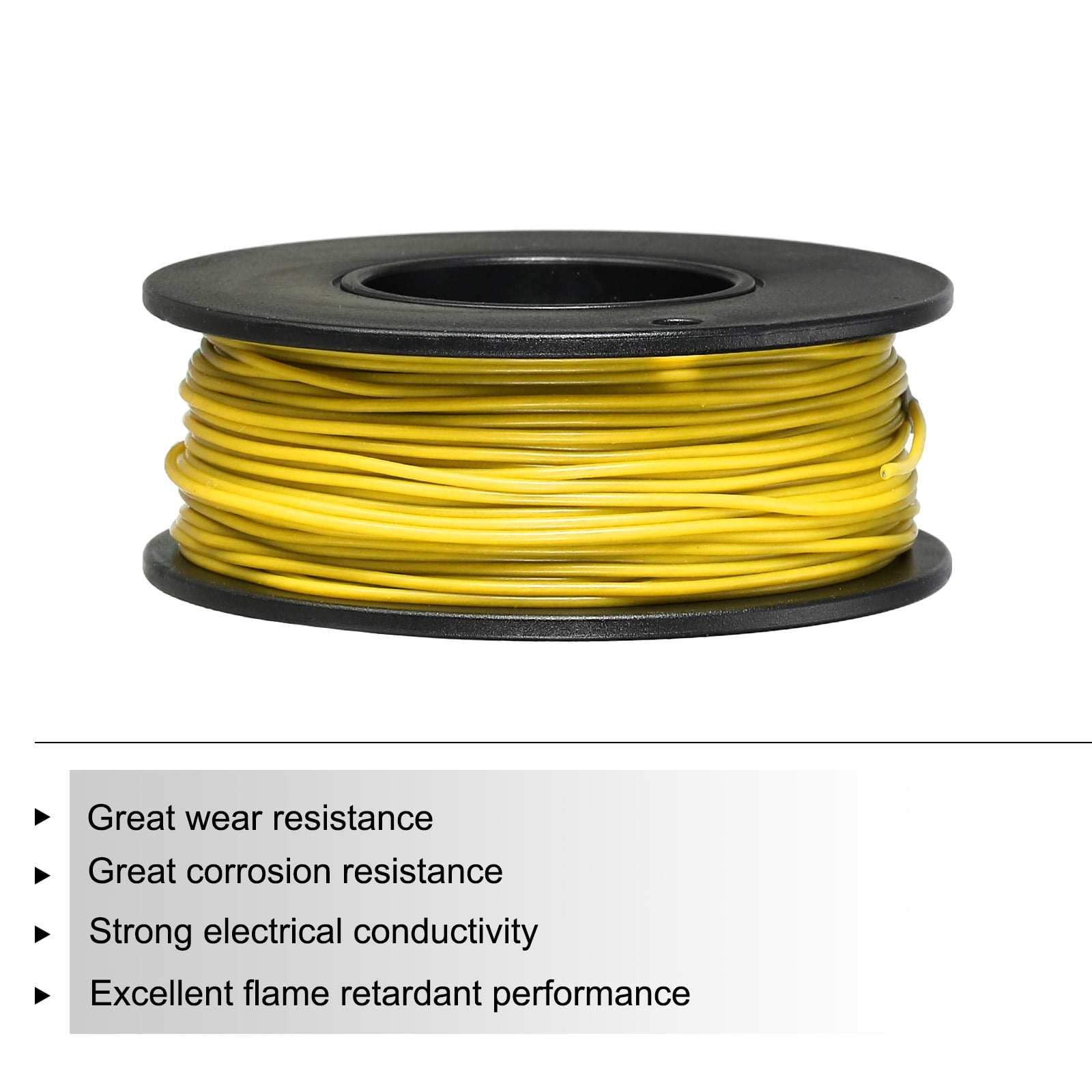 Silicone Wire 30AWG 30 Gauge Flexible Tinned Copper Standard High-Temperature Hookup Wire Yellow 30m/98ft