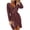 Wine, variant on Fesfesfes Women Gowns Sequin V-neck Solid Slimming Long Sleeve Buttocks Slit Party Dress Clothes Sale