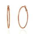 thumbnail image 4 of Fiaya Women Dainty Large Hoop Earrings, Round Circle Lightweight Huggie Gift for Women, Fashion Minimalist Stud for Sister Bff Birthday (Rose Gold-1.57 in), 4 of 4