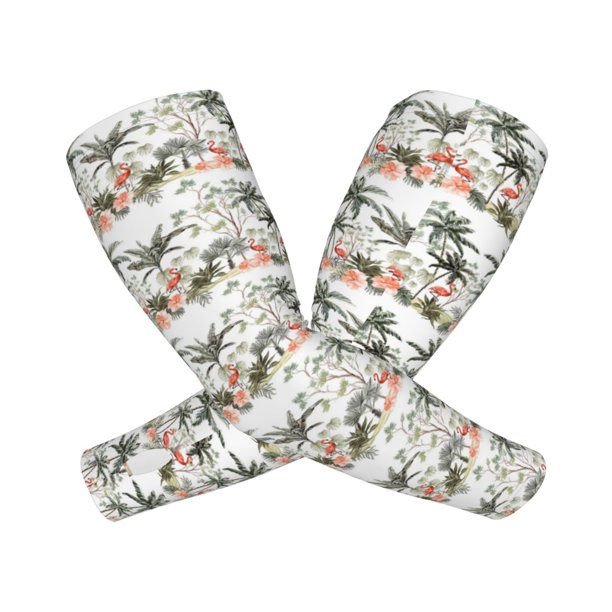 Balery Flamingo Palm Trees Mangas Refrescantes para Brazos para Hombre y Mujer – Transpirables y Absorbentes de Humedad para Mujeres, Hombres y Niños