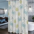 thumbnail image 6 of Ocean Blue Crabs Shower Curtain, Vintage Nautical Sea Yellow Seashell Starfish Waterproof Shower Curtain Set with 12 Hooks Lightweight Bath Curtains Fabric Bathroom Decor 48x72 Inches, 6 of 9