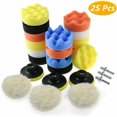 thumbnail image 1 of Esponja para pulir automóviles, kit de esponja para pulir con adaptador de broca M10, juego de 25 almohadillas de pulido de lana para pulir, 1 of 5