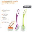 thumbnail image 4 of Casabella Loop Ensemble de Brosses à Vaisselle 3 Pcs - 15519AZ (Couleurs Peuvent Varier), Rouge Jaune Violet, 4 of 4