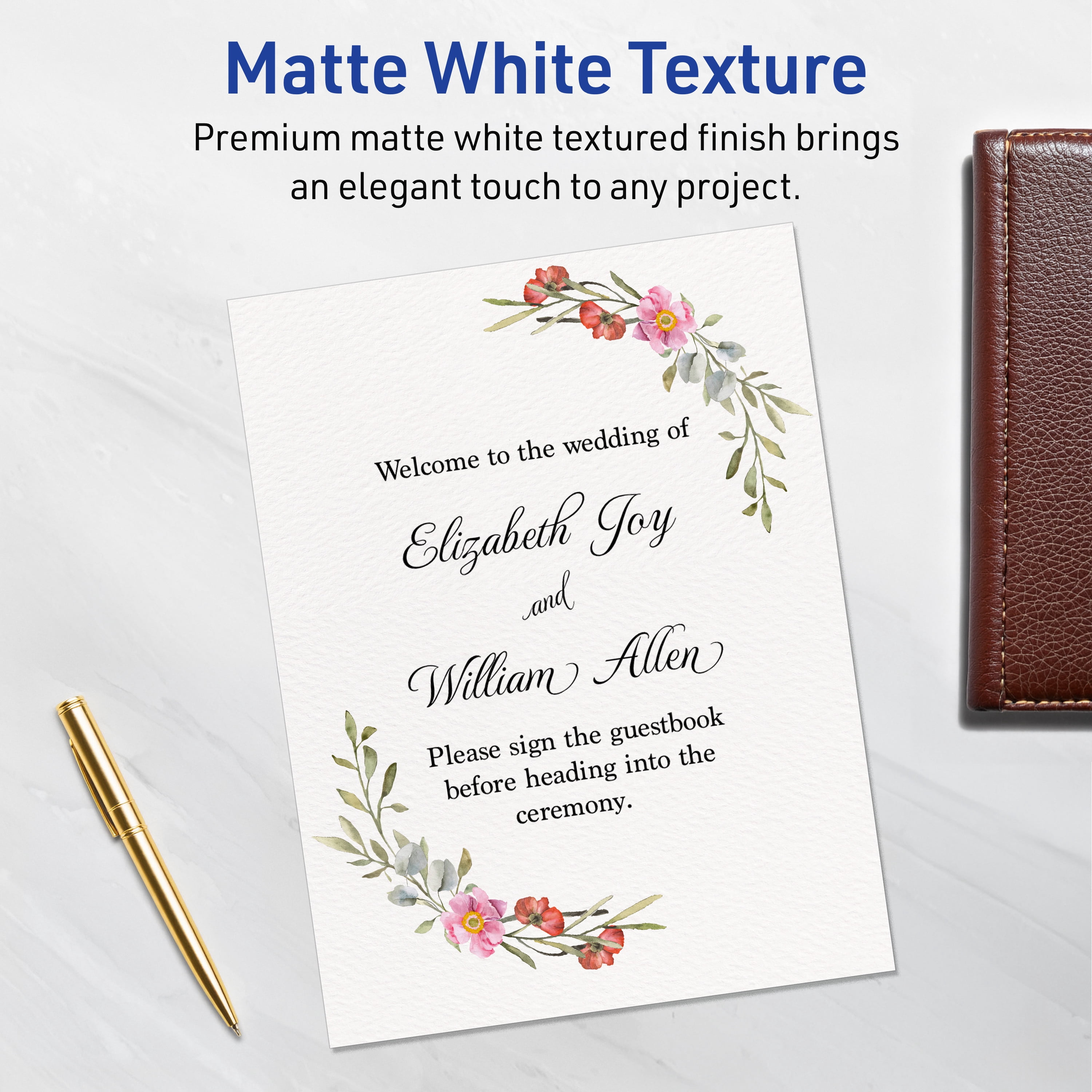 Avery Rectangle Cardstock Sheets, 8.5" x 11", Matte, 50 Total