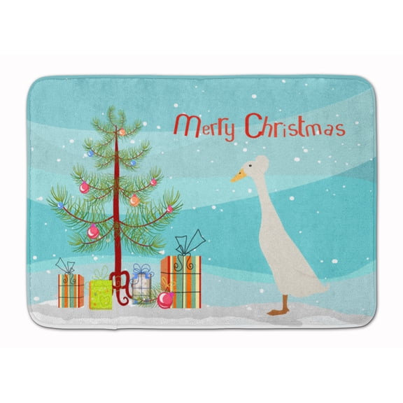 Carolines Treasures BB9226RUG Bali Duck Christmas Machine Washable Memory Foam Mat Teal 19 X 27" multicolor