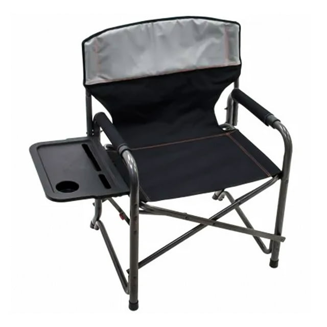 RIO Brands Chaise de Réalisateur TTG avec Table d'Appoint et Sangles de Transport, Gris