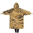 thumbnail image 2 of Oversized Wearable Blanket Hoodie,Animal Print Pattern Sherpa Blanket Hoodie with Super Pockets,Super Warm Fuzzy Pullover for Women & Men, 2 of 6