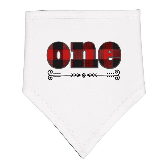 Inktastic First Birthday Buffalo Plaid Lumberjack Baby Bandana Bib