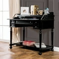 thumbnail image 2 of Utilitarian Traditional Wooden Secretary Desk With Multiple Drawers, Black, 2 of 2