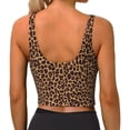 thumbnail image 4 of Picia Leopard Printed Sports Bra for Women,Padded Strappy Sports Bras Medium Support Yoga Bra with Removable Cups,Running Yoga Bra-, 4 of 9