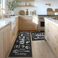 thumbnail image 5 of Black Kitchen Rugs and Mats Set of 2, Kitchen Utensil Non-Slip Washable Mat, Black Farmhouse Kitchen Decor Anti-Fatigue Rug for Kitchen Sink Laundry Room, 17x30+17x47 Inch, 5 of 6