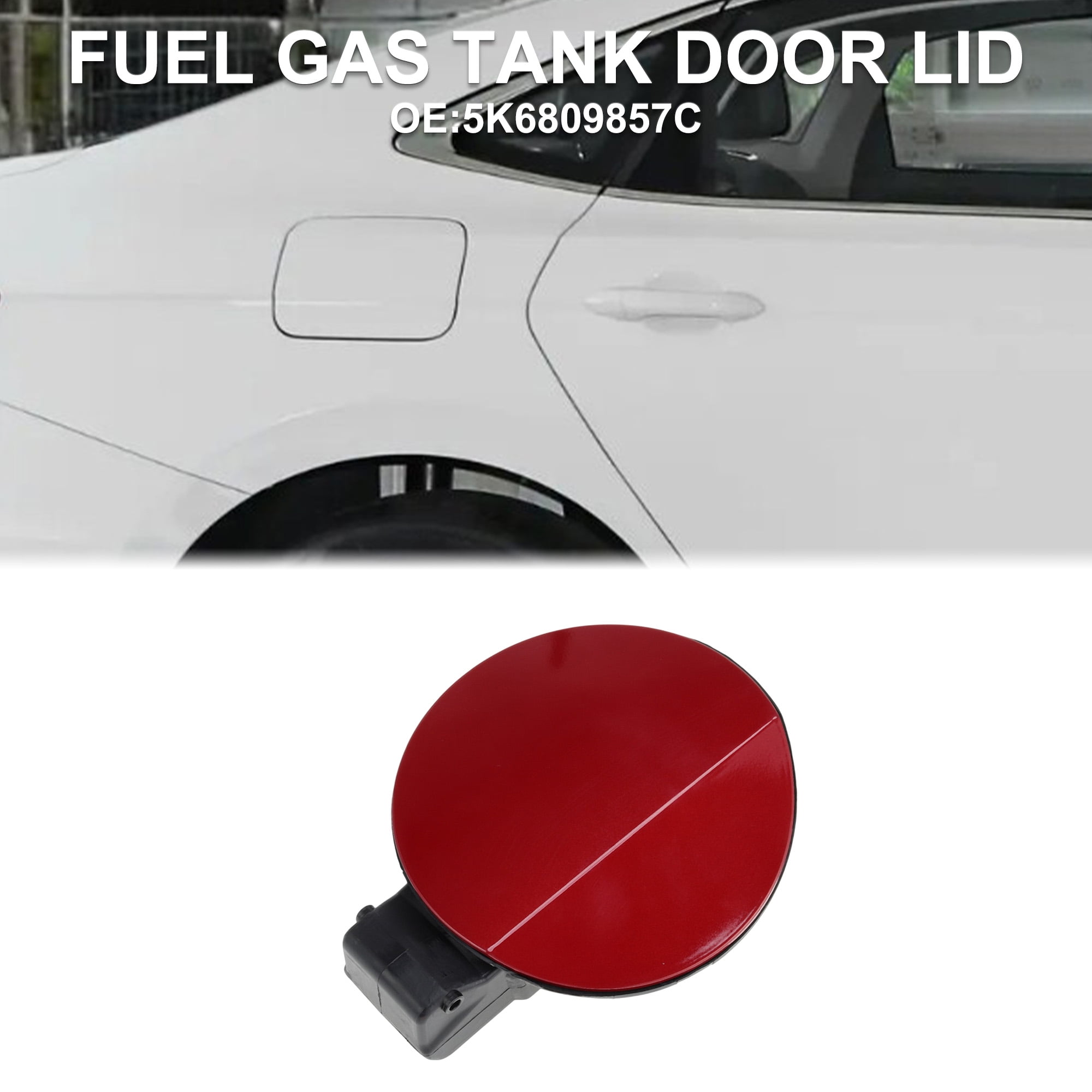 Unique Bargains Fuel Tank Door Cap for Volkswagen Golf 6 2010-2013 Filler Flap Cover Red