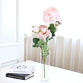 thumbnail image 4 of 3 cabezas decorativas flores artificiales de peonía rosas falsas ramo de flores decoración de boda de jardín rosa, 4 of 8