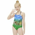 thumbnail image 6 of Animal Crossing Girls One Piece Swimsuits Quick Dry Bathing Suit Swimwear Swimming Suit 9-11Y(140cm), 6 of 8