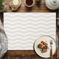 thumbnail image 2 of Placemats Set of 4, Cream Nautical Waves Place Mats Lines Stripes Tablemats Washable Placemat Table Decoration for Kitchen Table Dinner Party Home Decor Indoor Outdoor 13x19 Inch, 2 of 9