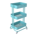 thumbnail image 4 of Mainstays Rolling Cart, 3-Tier Metal Utility Cart with wheels for Office and Home - Multi Colors, 4 of 9