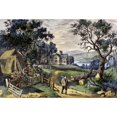 thumbnail image 2 of Currier and Ives 24x17 Black Modern Framed Museum Art Print Titled - My Boyhoods Home, 2 of 4