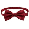 thumbnail image 3 of Hanerdun Mens Satin Bow Ties Pre-Tied Formal Wedding Party Adjustable Neck Neckties Dark Red, 3 of 5