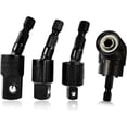 thumbnail image 1 of Juego de adaptadores de enchufe giratorios de 360° con resorte de uso generalizado, 4 piezas de accesorios de taladro en ángulo recto + 3 piezas de junta universal de grado de impacto para taladro, 1 of 5