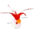 thumbnail image 2 of Cat Chew Ball Plush Interactive Cat Faux Feather Ball Kitten Play Ball with Bell, 2 of 10