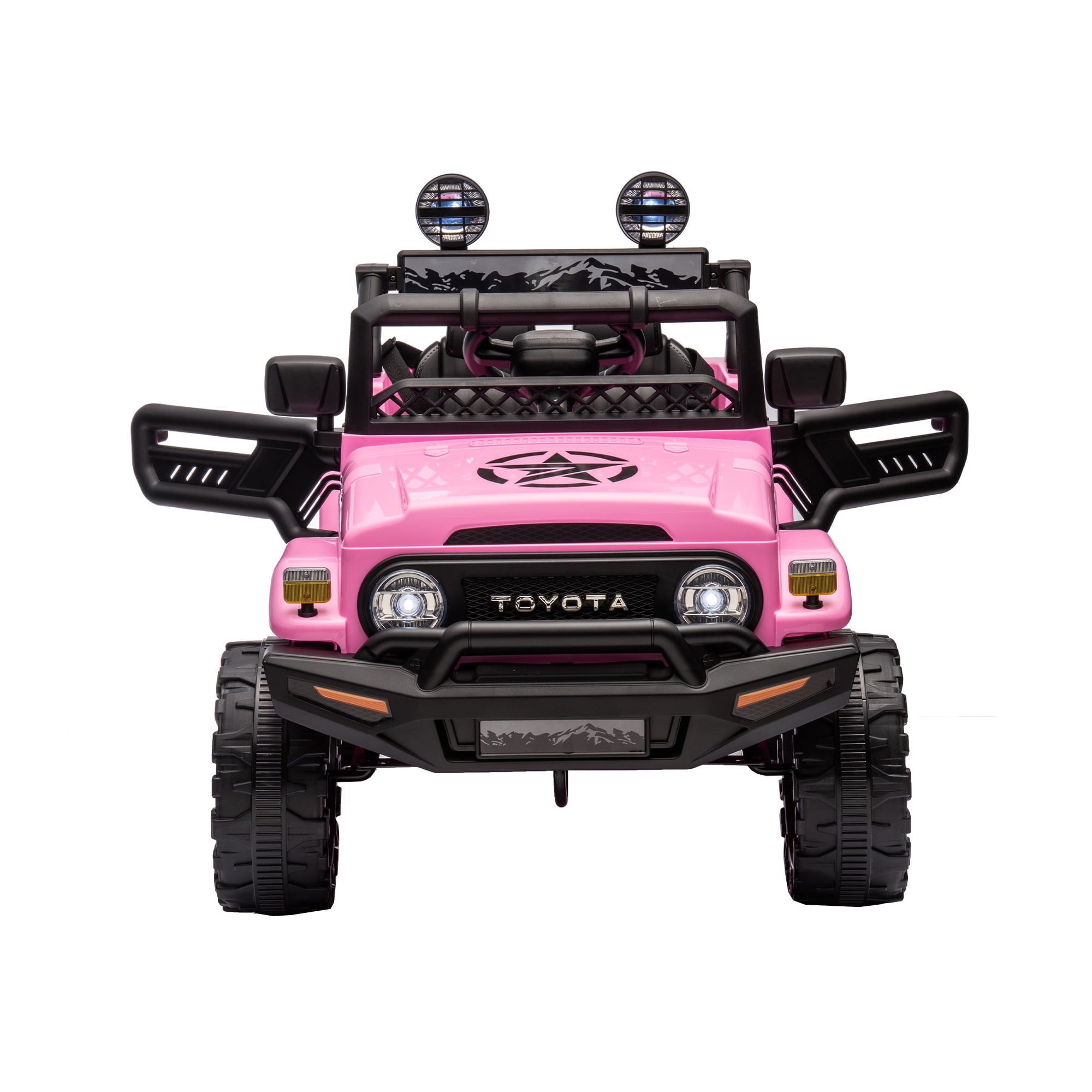 Resenkos Licensed TOYOTA Electric Car for Kids, 12V Kids Ride On Car 2.4G with Parents Remote Control, Three Speed Adjustable,Power Display, Pink