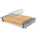 thumbnail image 1 of Perchas para pantalones SONGMICS de madera con clips, paquete de 12 unidades, UCRW008-12, 1 of 3