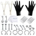 thumbnail image 1 of Kit de herramientas para perforación corporal, Kit completo profesional, ligero y preciso de Metal para perforación de labio, juego de herramientas para perforación de nariz y ombligo, 1 of 12