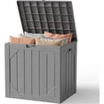 thumbnail image 3 of Outdoor Storage Box, 30 Gallon Deck Box with Lockable Lid, Waterproof Resin Storage Bin for Patio Furniture, Garden Tools, Cushions, Grey, 3 of 7