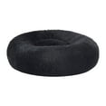 thumbnail image 3 of Sweet Home Collection Round Calming Soft Warm Shaggy Plush Faux Fur Donut Pet Dog Cat Sleeping Bed Black - 30", 3 of 5