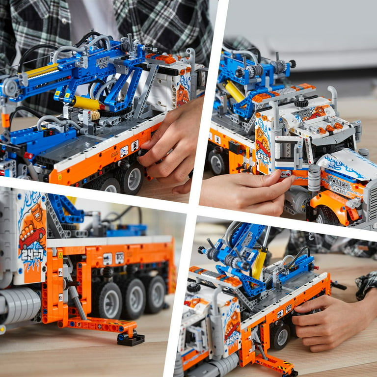 Satire postkontor Udfordring LEGO Technic Heavy-Duty Tow Truck 42128 with Crane Toy Model Building Set,  Engineering for Kids Series - Walmart.com