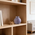 thumbnail image 5 of 1 Pc Round Mini Ceramic Vase Wide Mouth Small Vase for Dried Flowers Hydroponics Home Decor 7cm, Purple, 5 of 8