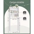 thumbnail image 2 of Muebles para Baño, Estantería de 3 Niveles Metálicas Mueble para Inodoro, con Puerta magnética, Estante para Baño, Adapta a la mayoría de los Inodoros, Blanco 60 W X 25 D X 166 H cm, 2 of 9
