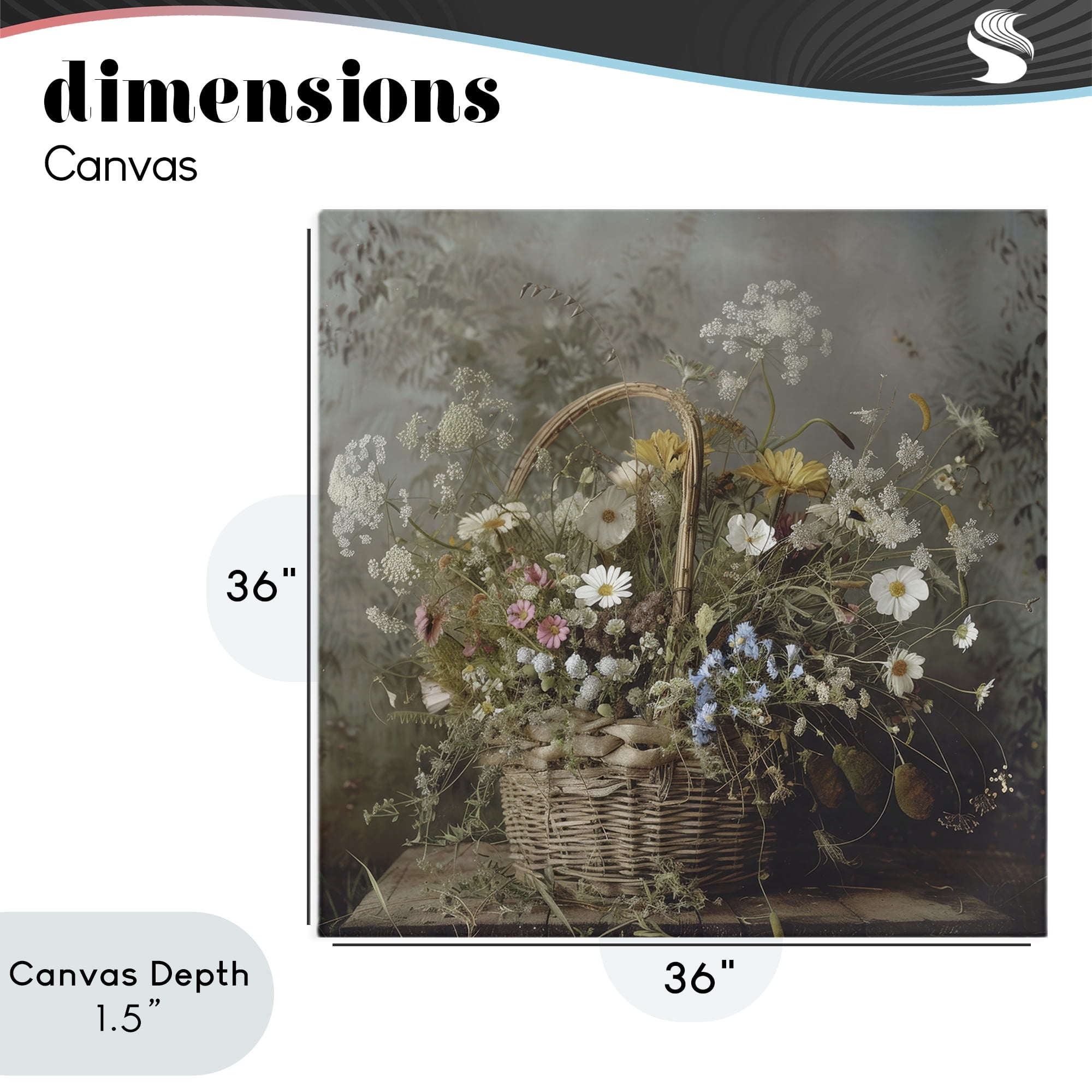 Stupell Industries Rustic Basket with Flowers Canvas Wall Art, design by Lazar Studio