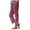 Purple, variant on Straight Leg Pants Women Summer Casual Fashion Loose Solid Color Elastic Waist Pant With Pocket Blue,L